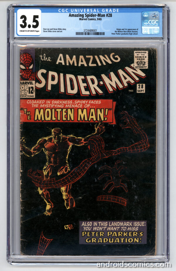 Amazing Spider-Man #28 <br> CGC 3.5 <br> Origin & 1st App. of Molten Man