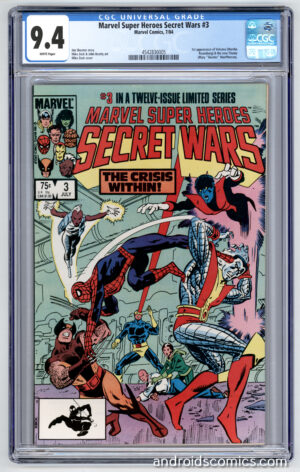 Marvel Super Heroes <br> Secret Wars #3 <br> CGC 9.4 <br> 1st App. of Volcana & Titania